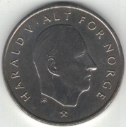 Norwegia 1 korona krone 1992 - 25 mm - nr 1