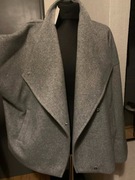 ZARA kurtka płaszcz trencz narzutka flausz oversize szary duży