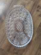 Półmisek, talerz kryształowy, taca z PRLu