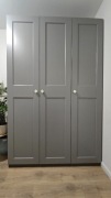 Szafa IKEA PAX 150x236 cm | Ciemnoszara | Unikatowe uchwyty kamienne