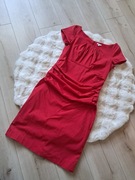 Czerwona marszczona sukienka S/M