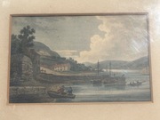 Ciekawy stary druk drewniana ramka #3