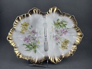 Duży 37 cm Kabaret patera Tielsch Walbrzych Śląsk XIX wiek