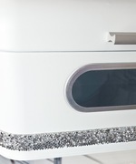 Biały chlebak z pirytem srebrnym glamour 