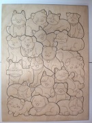 Puzzle dla dzieci Pieski – drewniane, do malowania, 19 el. + ramka