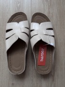 Klapki damskie beżowe wkładka 24,5 cm