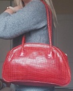 Ferragut Woman torebka skórzana czerwona pleciona jamnik skóra naturalna