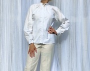 04 Biała bawełniana bluzka folk folklor S 36 bawełna cottage cottagecore