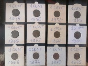 monety 1 cent holandia rok 1948-1976 w  holderach-12 !!!!!!!