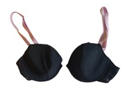 Biustonosz 36C /75C czarny z różowe ramiączka nowy