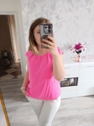 Elegancka różowa bluzka S 