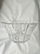 Duża miska szklana salaterka ze szkła misa tłoczone szkło