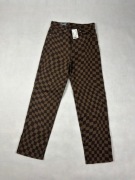 brązowe z szeroka nogawka i z wysokim stanem modne nowe na prezent