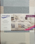 KOMPLET 220x200 MERADISO POŚCIEL DWUSTRONNA BAWEŁNA KRATKA