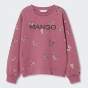 MANGO jagodowa bluza z logo w motyle 11 12 lat