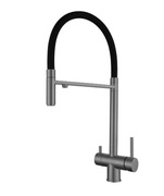 Bateria trójdrożna z podłączeniem do filtra AP-BK06.GG grafit szczotkowany