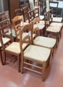 KRZESEŁA zestaw 2 szt. włoskie klasyczne rustykalne orzech plecionka rafia