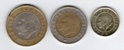 1 lira 2009, 50 kuruszy 2013, 10 kuruszy, 2014r. Turcja, 3 szt.