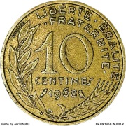 10 Centymów 1968, Francja 