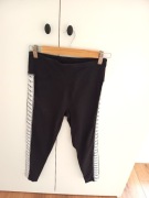 czarne damskie legginsy proste sportowe spodnie DKNY 36S w pasy paski