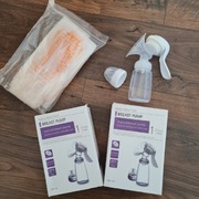 2szt.laktator ręczny + zestaw woreczków na mleko kobiece 100szt. - nowe