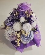 Flower box kwiaty mydlane prezent upominek lawenda