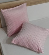 Poszewka na poduszkę 40x40 cm z milutkiego minky.(kolor jasny różowy)