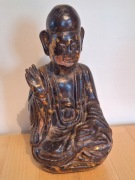 Rzeźba BUDDA Z OTWARTĄ DŁONIĄ złocenia Wietnam dynastia Nguyen, XIX w