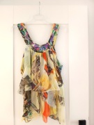 Żółto fioletowa bluzka Chilli Couture 40L damska elegancka koszulka