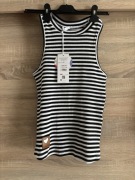 Top damski bokserka w paski biało-czarne s/m Latynka prążek bawełna