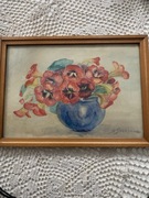 Apolonia Szczęsna Nasturcje akwarela 1955