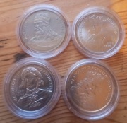 4 mennicze monety z królami w tym Łokietek destrukt tzw. krater