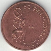 Norwegia 50 ore 2002 brąz - 18,5 mm - nr 2