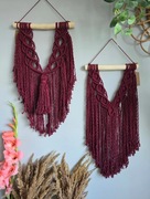 Dwie makramy kolor BORDOWY Makrama