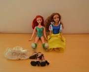 Barbie Arielka i Barbie 2 lalki Mattel buty sukienki