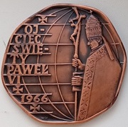 MEDAL - Tysiąclecie Chrztu Narodu Polskiego 966-1966 Ojciec Święty Paweł VI