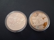 2 monety 20 rubli norka europejska 1 oz Ag 0.925