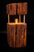 Lampa drewniana, lampa stojąca rustykalna