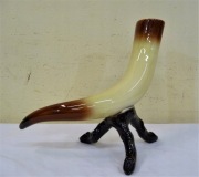 DUŻY PORCELANOWY RÓG 30cm wazon wazonik