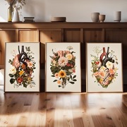 Obraz drukowany na płótnie z motywem Kwiatów tryptyk 50x70