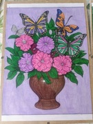 Obrazek pokolorowany kredkami w antyramie flexy