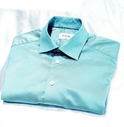 Eton koszula M 40 Slim miętowa diamond wave Italian collar kiton stenstroms