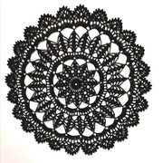 SERWETKA SZYDEŁKOWA CZARNA 30 CM