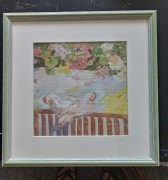 Kury na płocie. Obraz idealny do kuchni-  akwarela