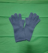 Rękawiczki z kaszmiru szaro niebieskie