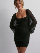 Sukienka S siateczka mini bufiaste rękawy nelly 