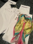 Spodnie jeans Roberta Biagi z piękną chustą r.42/L