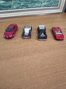 Zestaw 4 modeli samochodow kolekcjonerskich metalowych skala 1 do 43