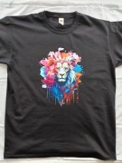 Koszulka czarna LEW splash art - t-shirt czarny - DTF - rozmiary S-XXL 