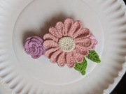 Hand made szydełkowa spinka, klamra do włosów 